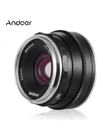 F1.8 Manual Focus Lens Large Aperture 10.5x8x8.5cm Black/Silver/White