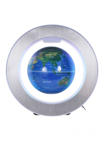 Magnetic Floating Globe With LED Light And Base أزرق/فضي/أسود