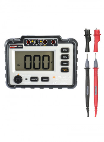 LCD Digital Display Insulation Resistance Tester Megameter White/Black/Red