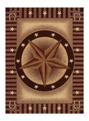 Star Pattern Rug Brown 55.88 x 91.44centimeter