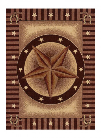 Star Pattern Rug Brown 55.88 x 91.44centimeter