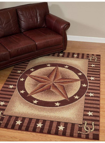 Star Pattern Rug Brown 55.88 x 91.44centimeter