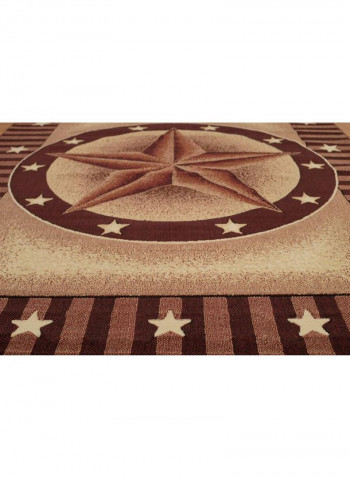 Star Pattern Rug Brown 55.88 x 91.44centimeter
