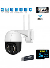 Wi-Fi Motion Detection Camera With 64GB TF Card And 3.0 Card Reader white