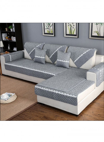 Colourblock Patchwork Sofa Slipcover Grey