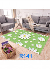 Flower Pattern Anti-skidding Soft Carpet Multicolour 80x160centimeter