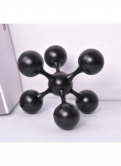 Crystal Molecular Cross Geometric Ball Ornament Black 22 x 22 x 20cm