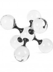Crystal Molecular Cross Geometric Ball Ornament Clear/Black