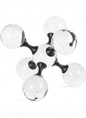 Crystal Molecular Cross Geometric Ball Ornament Clear/Black