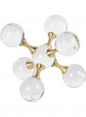 Crystal Molecular Cross Geometric Ball Ornament Clear/Golden