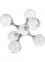Crystal Molecular Cross Geometric Ball Ornament Clear/Silver