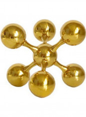 Crystal Molecular Cross Geometric Ball Ornament Golden