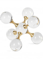 Crystal Molecular Cross Geometric Ball Ornament Clear/Golden