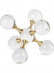 Crystal Molecular Cross Geometric Ball Ornament Clear/Golden