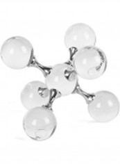 Crystal Molecular Cross Geometric Ball Ornament Clear/Silver