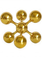 Crystal Molecular Cross Geometric Ball Ornament Golden