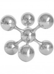 Crystal Molecular Cross Geometric Ball Ornament Silver