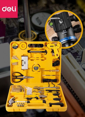 68-Piece Multi-Function Household Tool Kit Yellow/Black