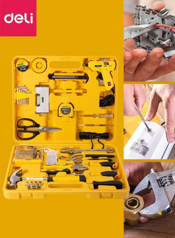 68-Piece Multi-Function Household Tool Kit Yellow/Black