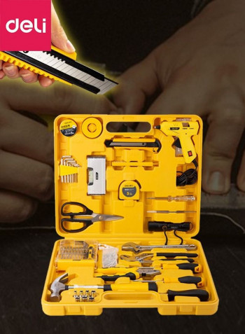 68-Piece Multi-Function Household Tool Kit Yellow/Black