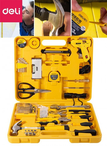 68-Piece Multi-Function Household Tool Kit Yellow/Black