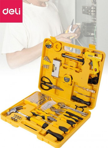 68-Piece Multi-Function Household Tool Kit Yellow/Black