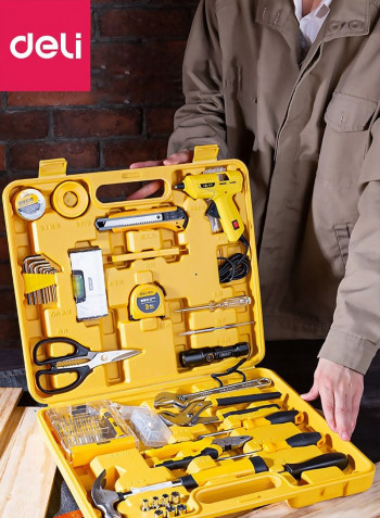 68-Piece Multi-Function Household Tool Kit Yellow/Black