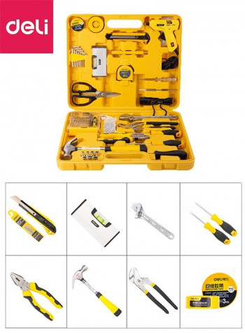 68-Piece Multi-Function Household Tool Kit Yellow/Black