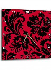 Floral Printed Analog Wall Clock Multicolour 15x15x0.1inch