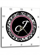 Letter J Monogram Printed Wall Clock Multicolour 15x15x0.1inch