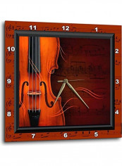 Violin Or Fiddle Wall Clock Brown 15x15inch