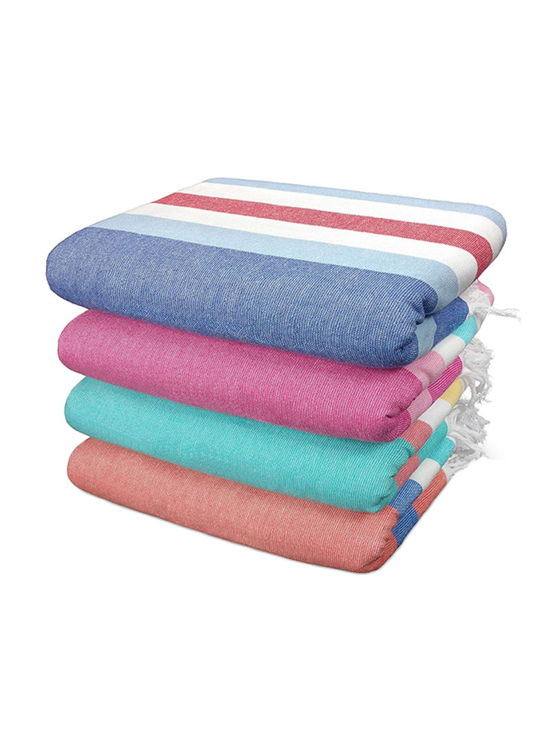 4-Piece Fouta Stripe Beach Towel Multicolour 36 x 70inch