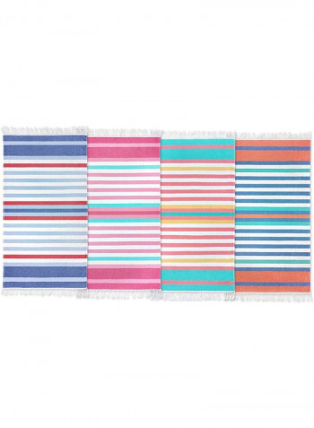 4-Piece Fouta Stripe Beach Towel Multicolour 36 x 70inch