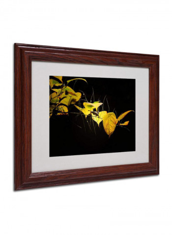 Wood Frame Golding Canvas Wall Art Brown/Yellow 11 x 14inch