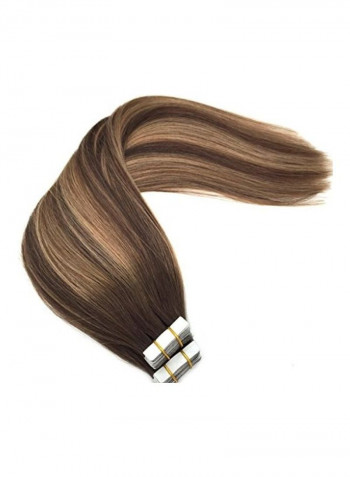20-Piece Human Hair Extensions Brown 14inch