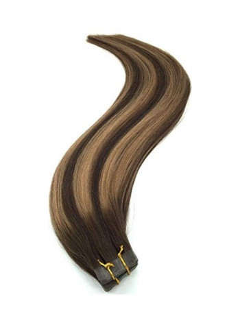 20-Piece Human Hair Extensions Brown 14inch
