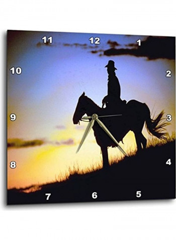 Horse Riding Themed Wall Clock Multicolour
