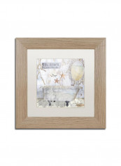 Beach House I Birch Frame Wall Art Multicolour 11 x 11inch