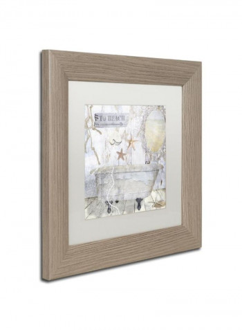 Beach House I Birch Frame Wall Art Multicolour 11 x 11inch
