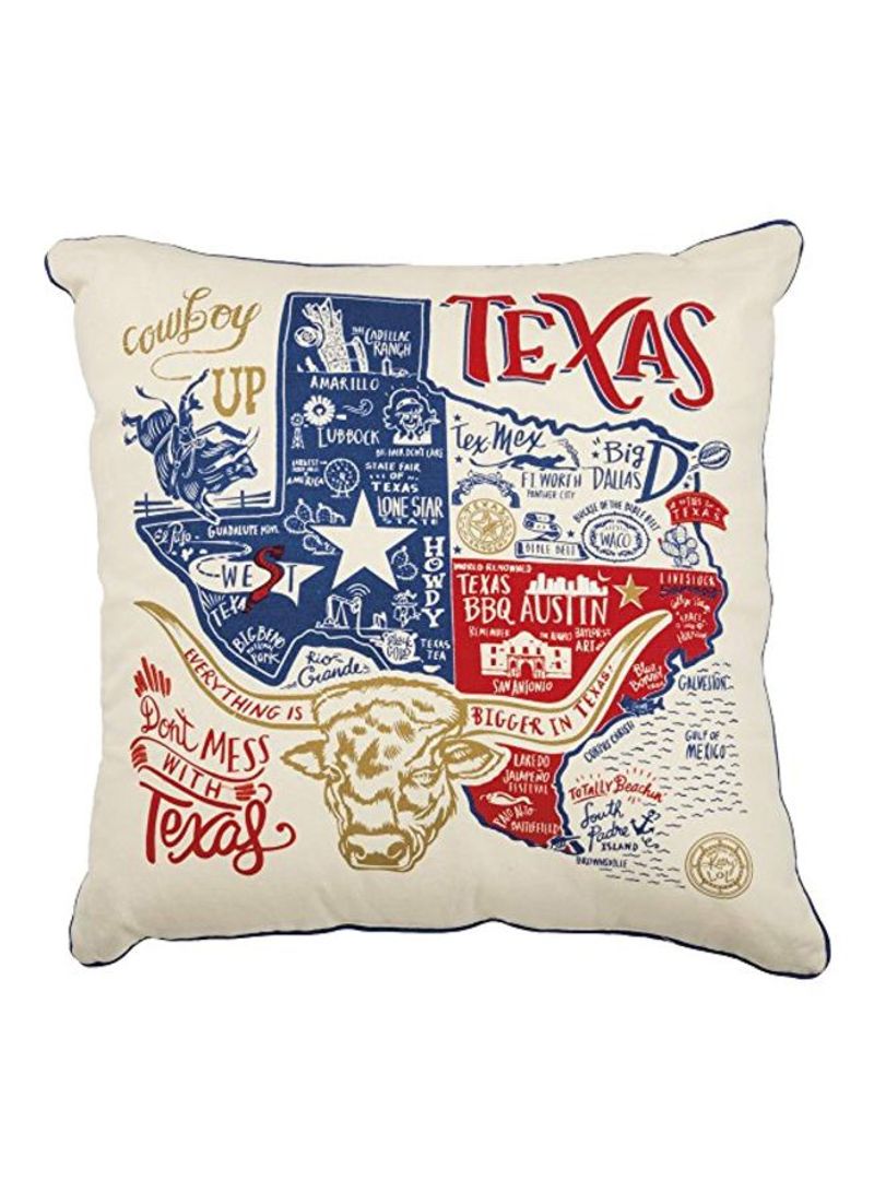 Printed Throw Pillow White/Blue/Red 20x20inch