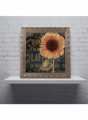 Sunflower Salon I Wooden Framed Wall Art Yellow/Black 11 x 11inch