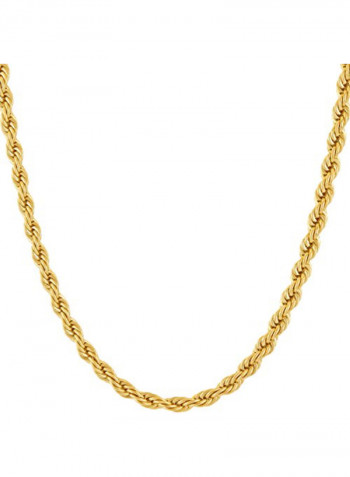 24K Gold Plated Rope Chain Necklace