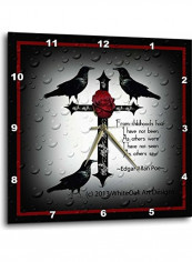 Dpp 165355 3 A Gothic Cross With Designs And Ravens Wall Clock Multicolour 15x15inch