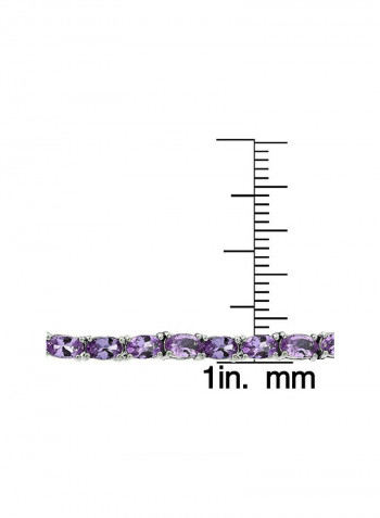 925 Sterling Silver Amethyst Studded Bracelet