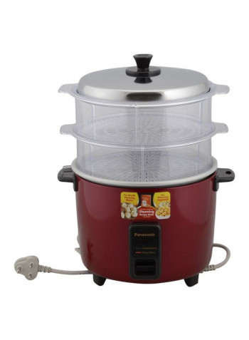 Electric Rice Cooker 1 l SR-WA22H(SS) Burgundy/Clear/Black