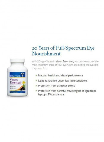 Vision Essentials Eye Support Dietary Supplement 20 mg - 120 Capsules