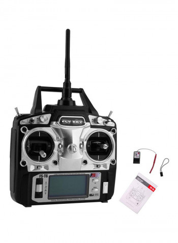 Fs-T6 High Precision Radio Controller Transmitter And Receiver Kit For Rc Helicopter Racing Drone 7.5 X 3.9 X 11.9inch