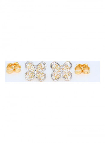 18 Karat Gold Butterfly Stud Earrings Gold