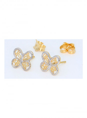 18 Karat Gold Butterfly Stud Earrings Gold