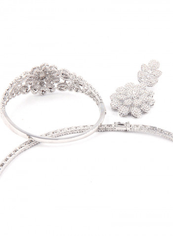 4-Piece Brass Zirconia Jewelry Set